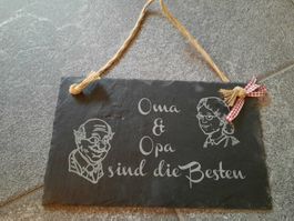 Schiefertafel Oma & Opa