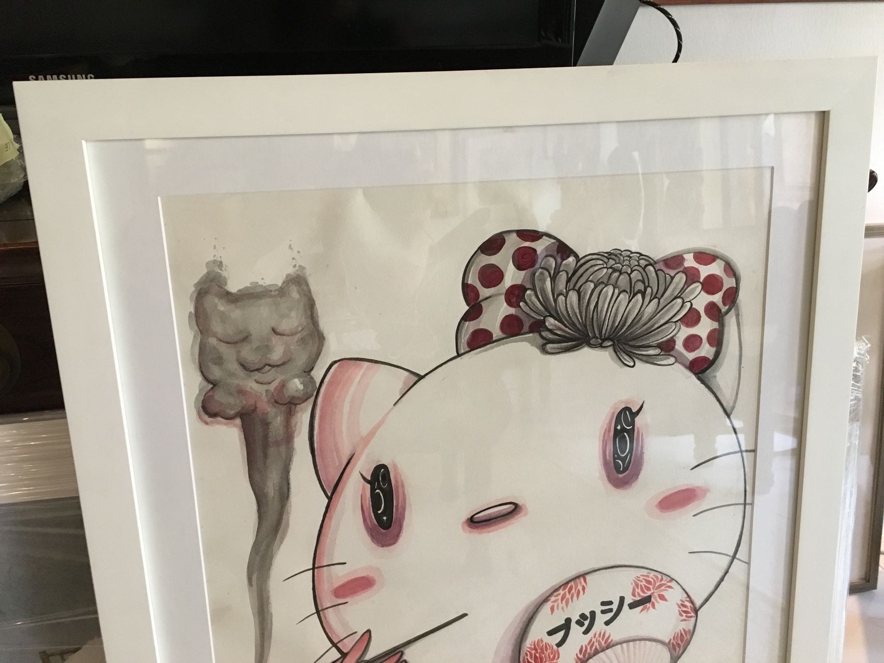 Gemälde: Smoking cat, street art – Gebraucht aus Oberwil b. Zug von gdu_l8qx 2