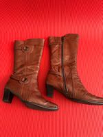 Vintage Y2K Damen Echt Leder Stiefelette Braun Gr 35