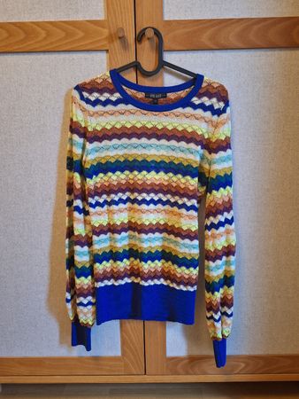 King Louie Retro Pullover Zickzack, Frühlingsfarben, S