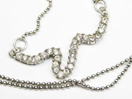 Vintage Kette Kugelkette mit Anhänger Silber 925