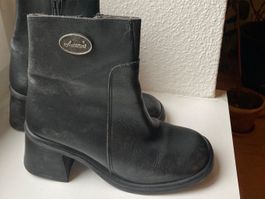 Leder Boots schwarz