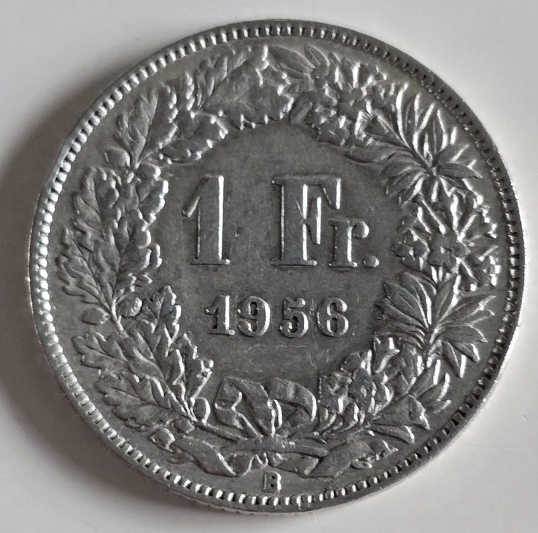 Schweizer 1 Franken Münze, Jahrgang 1956, Selten! (Gebraucht) in ...