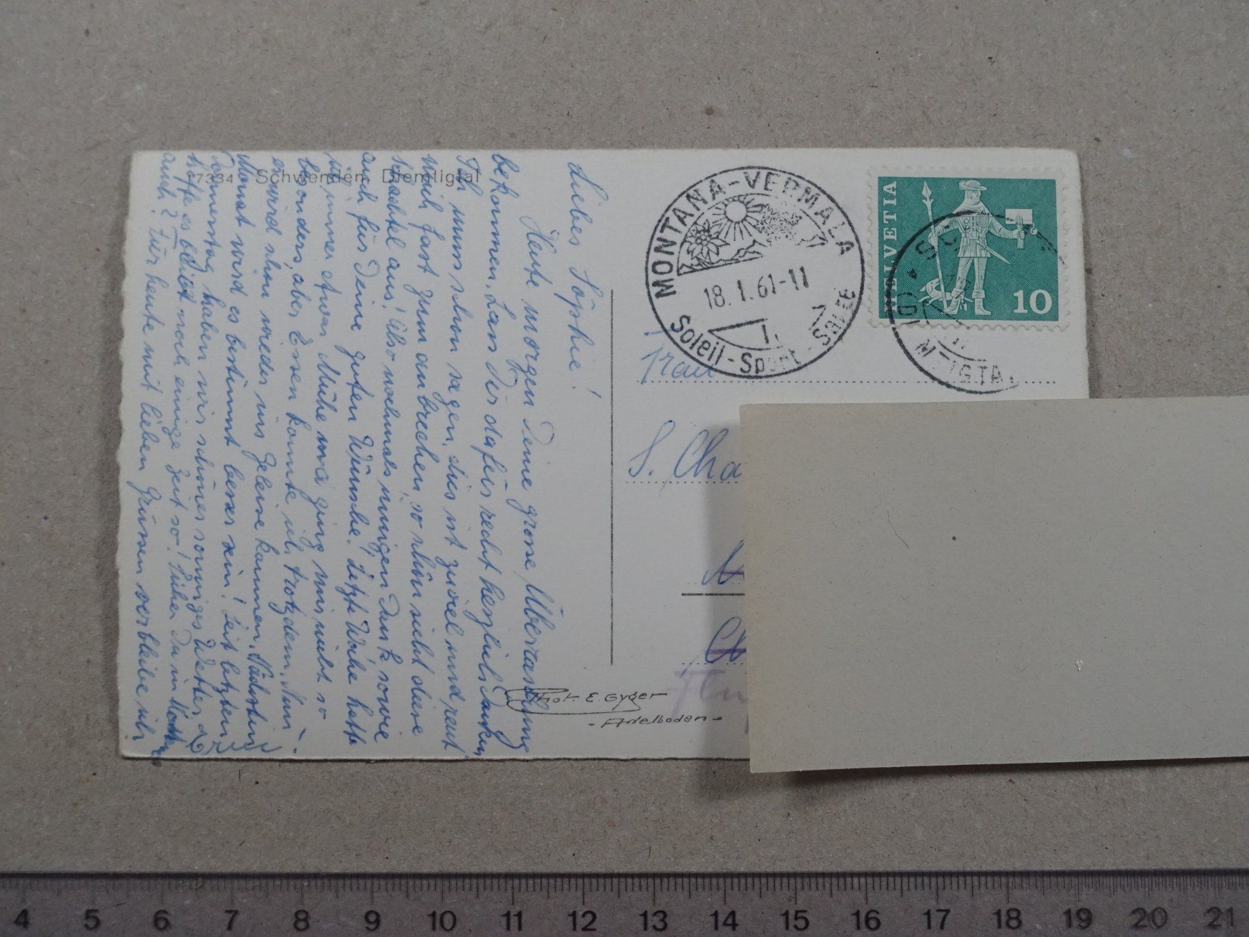 Ansichtskarten: Schwenden, Diemtigtal, 1961 – Gebraucht aus Lenzburg von fh1 1
