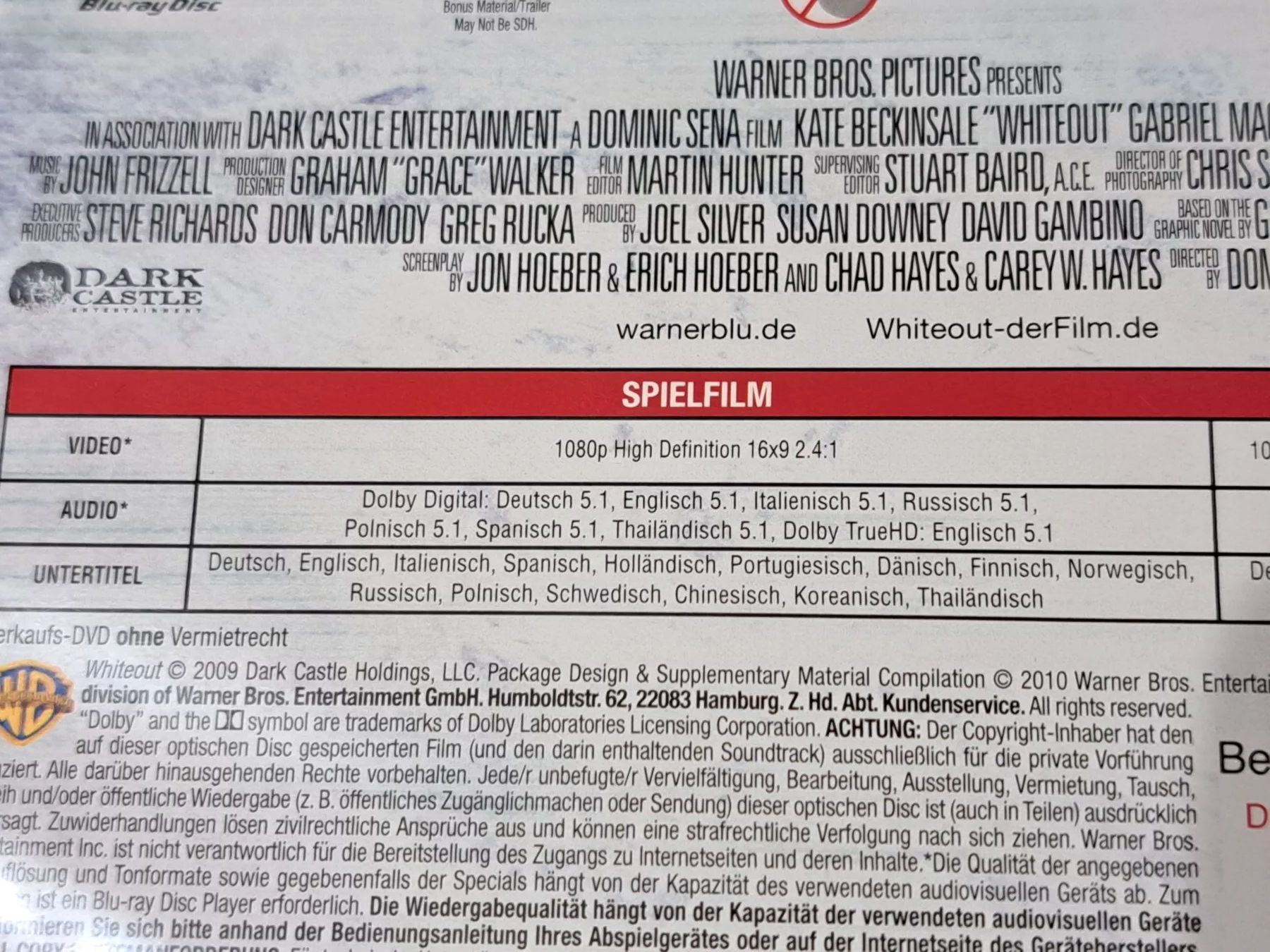 Tutti i DVDs: Blu-ray Whiteout mit Kate Beckinsale – Nuovo (secondo la descrizione) da Unterseen venduto da Kanica 4