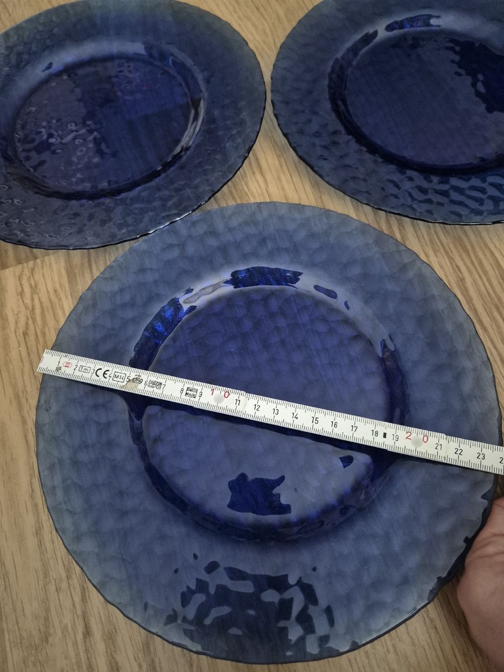 Piatti: 3 blaue Vintage Glas Teller – Usato da Langenthal venduto da Polarisstern 1