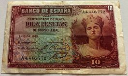 Spanien 10 Pesetas 1935