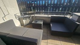 Gartenlounge Set Rattan 5-teilig schwarz gebraucht