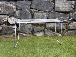 Séchoir à linge pliable blanc et bleu bon état
