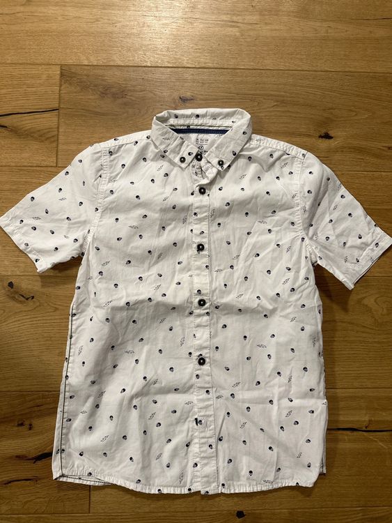 Jungen Hemd Mit Farbverlauf - Kurzarm Button-Down Shirt Für Sommer & Strand