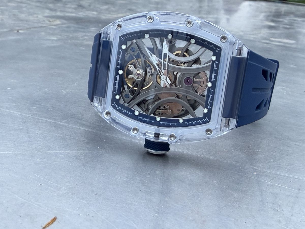 Orologi: Luxury Skeleton Watch - Transparent Design, Blue Strap – Usato da Reinach AG venduto da Rousseau_J 5