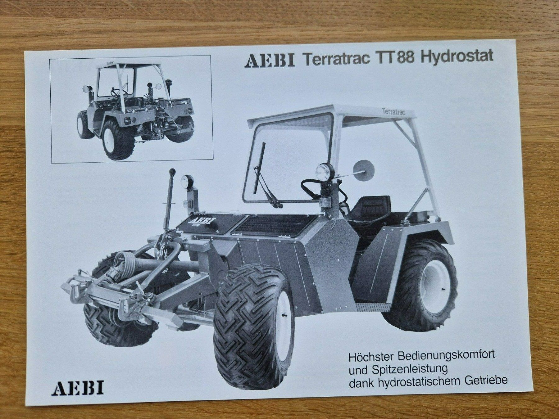 Aebi Trattori: Original Prospekt Aebi TT88 Hydrostat – Usato da Dürnten venduto da Bachtel84
