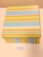Vintage Blechdose gestreift, 22x23x9.5cm, tolle Farben!