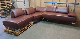 4tlg. SOFA + Eck - Gruppe KOINOR Volare Leder marsalarot