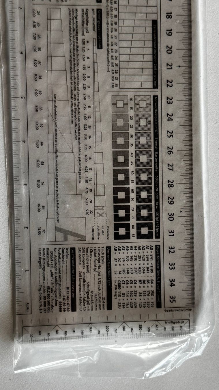 DTP_Typometer, neu, ungebraucht, Grafik, Schriften, Masse (Neu und ...