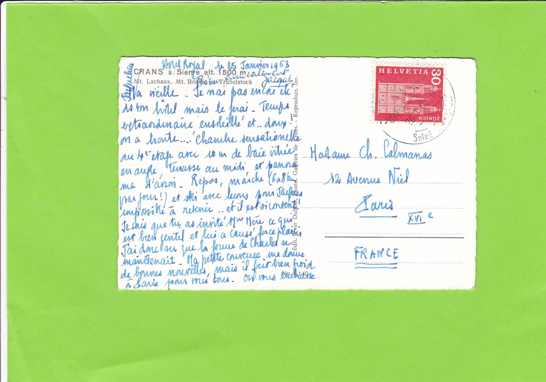 Cartoline postali: Crans s/Sierre alt – Usato da St. Peterzell venduto da neckertal 1