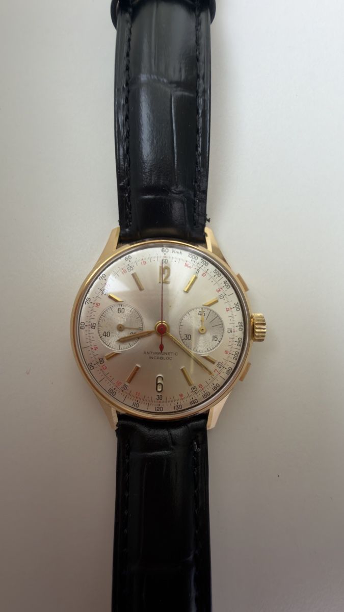Swiss Orologi: Schweizer Chronograph Uhr Landeron vergoldet . Funktioniert – Usato da Zürich venduto da Fidel59 5