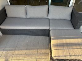 Loungemöbel Set Polyrattan 4-teilig anthrazit