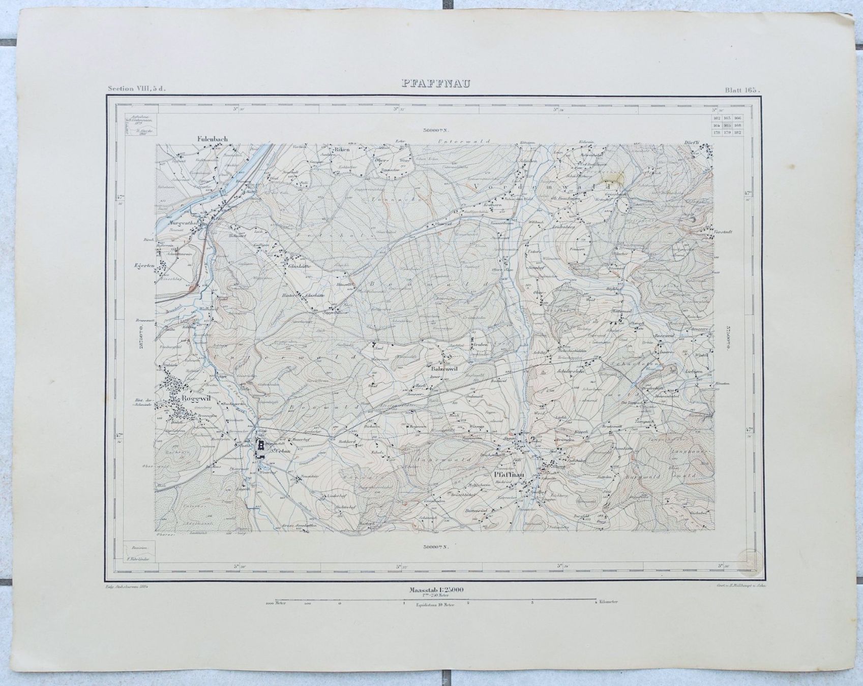Cartine & Atlanti: 7 Siegfriedkarten 1:25'000 1877 - 1887 – Usato da Brugg AG venduto da hapeha 4