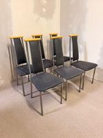 6er Set Esszimmerstühle Metallgestell und Polstersitzfläche