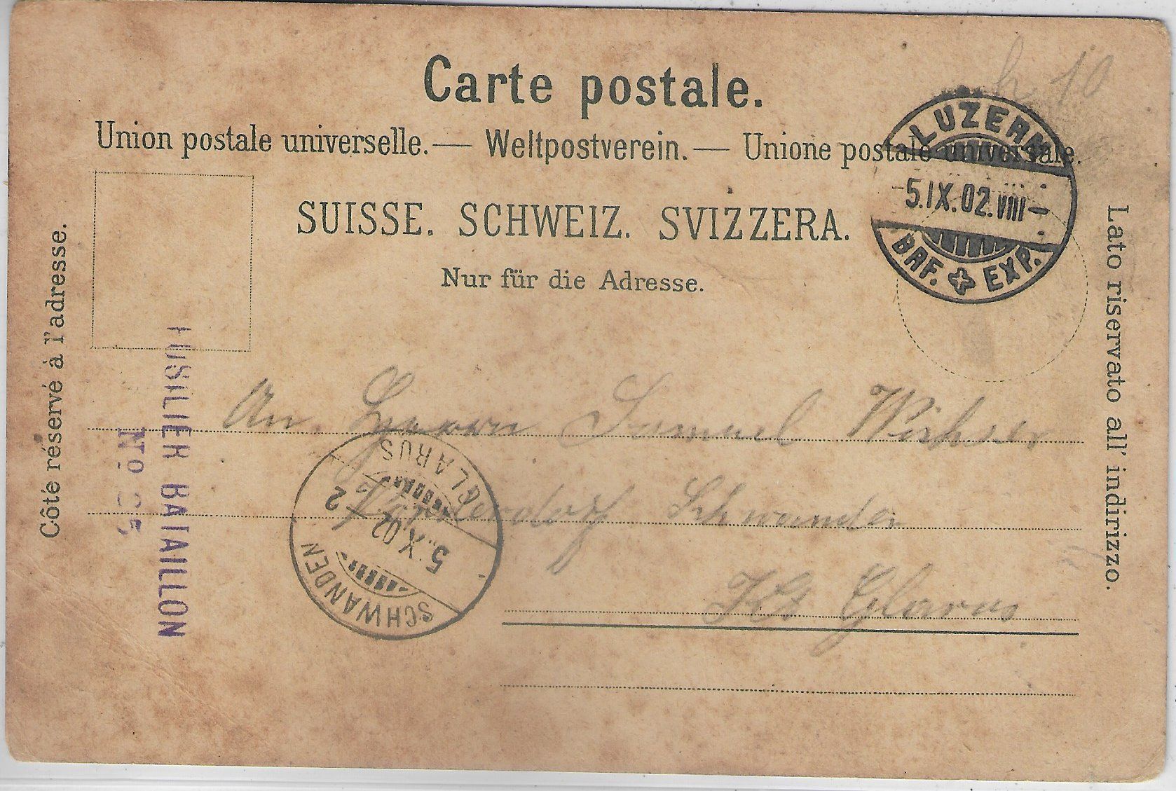 Cartes postales: Gruss aus Luzern - Mondschein-Litho – Défectueux à Ettingen par Kartenplanet 1