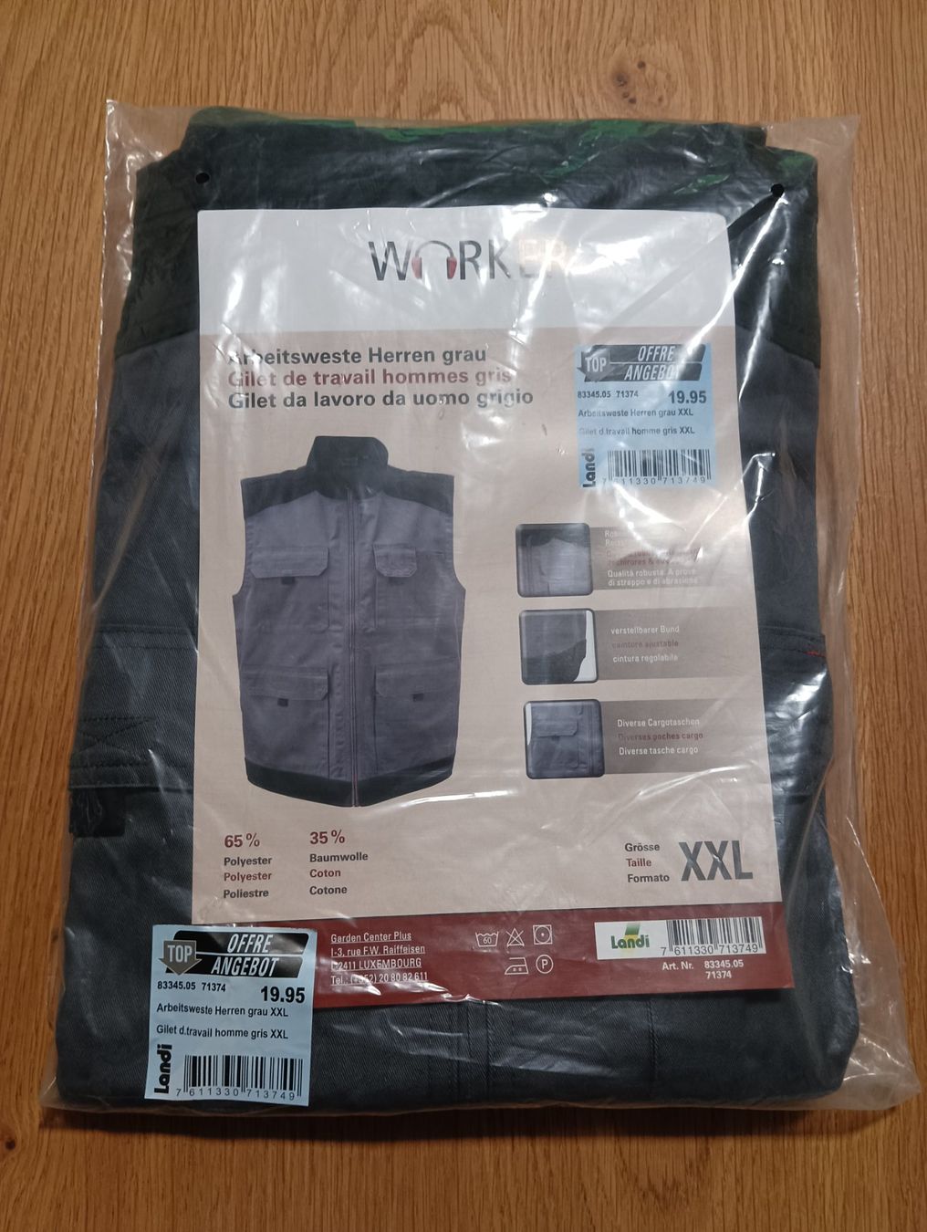 Gilet & Giacche: Arbeitsweste Herren grau XXL NEU – Nuovo e nell'imballaggio originale da Densbüren venduto da H-76 2