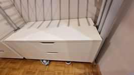 Regalsystem weiss mit Schubladen Metall 