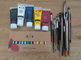 Acrylic paint & brushes