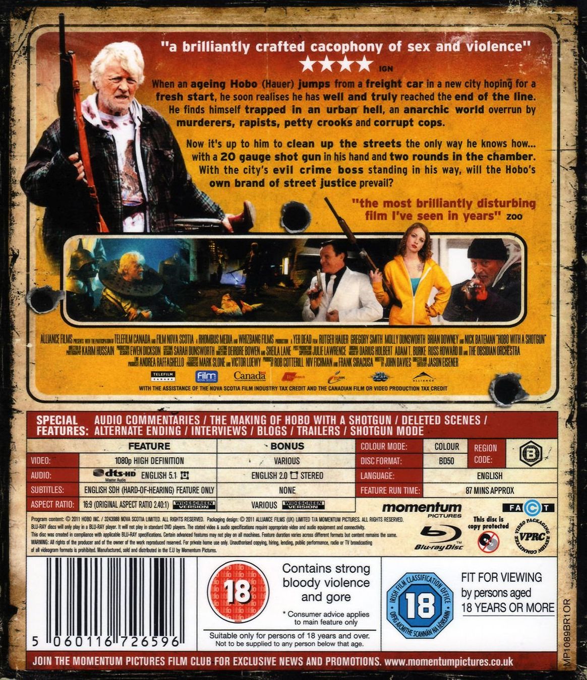 Alle DVDs: Hobo With A Shotgun (2011) UNCUT/Rutger Hauer/Blu-ray/RAR – Gebraucht aus Volketswil von cinephilia 1