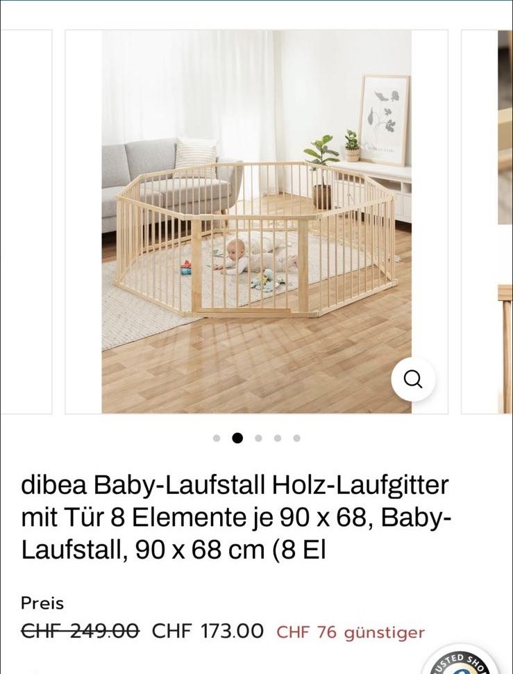 Box & Barriere di sicurezza: Holz-Laufgitter 8 Elemente mit Türe – Nuovo (secondo la descrizione) da Buchberg venduto da joo_2vcy 4