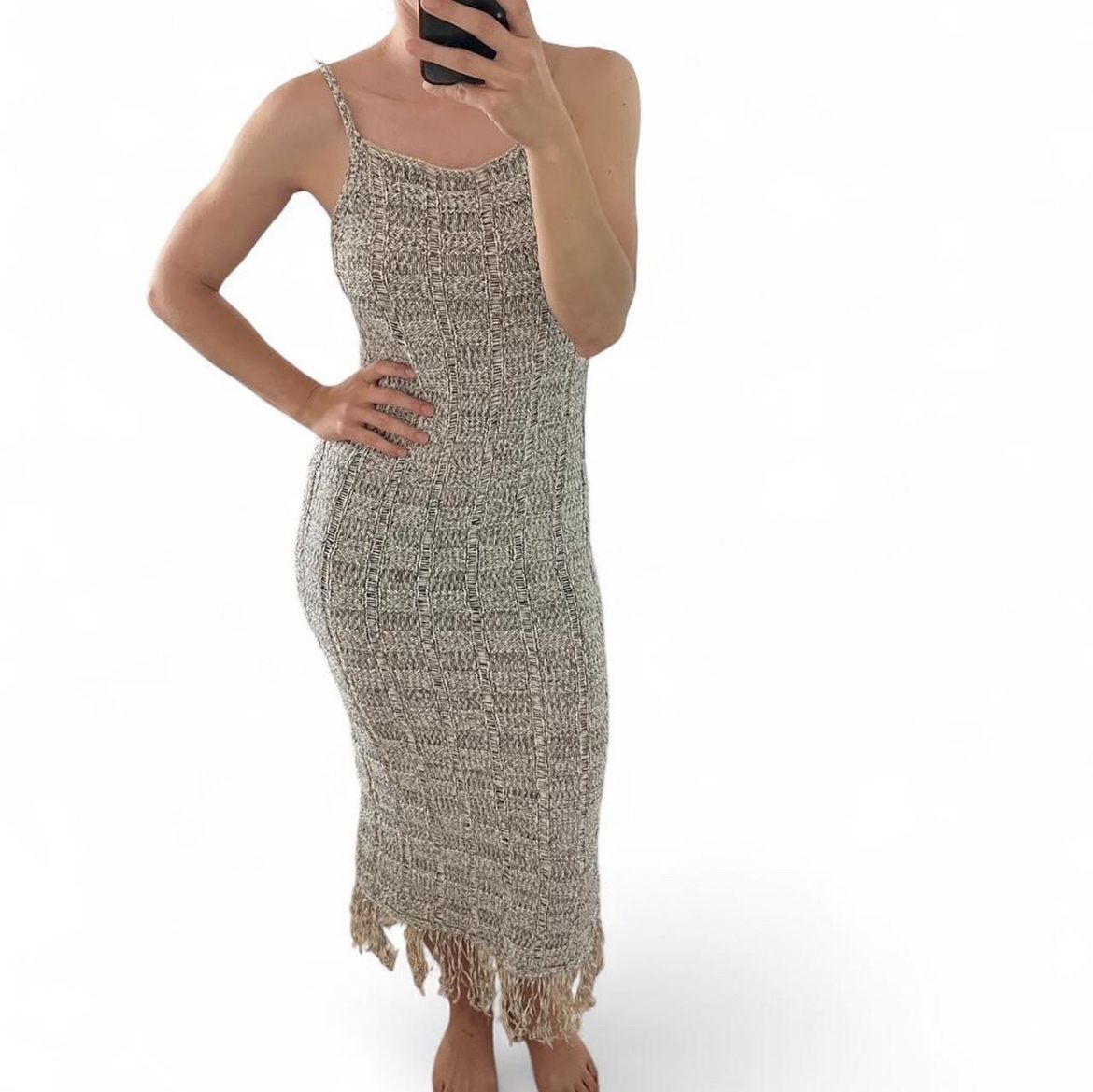 Mango Vestiti: Strickkleid Mango Gr M mit Fransen sommerlich leicht  – Nuovo (secondo la descrizione) da Zürich venduto da cel_cw9k