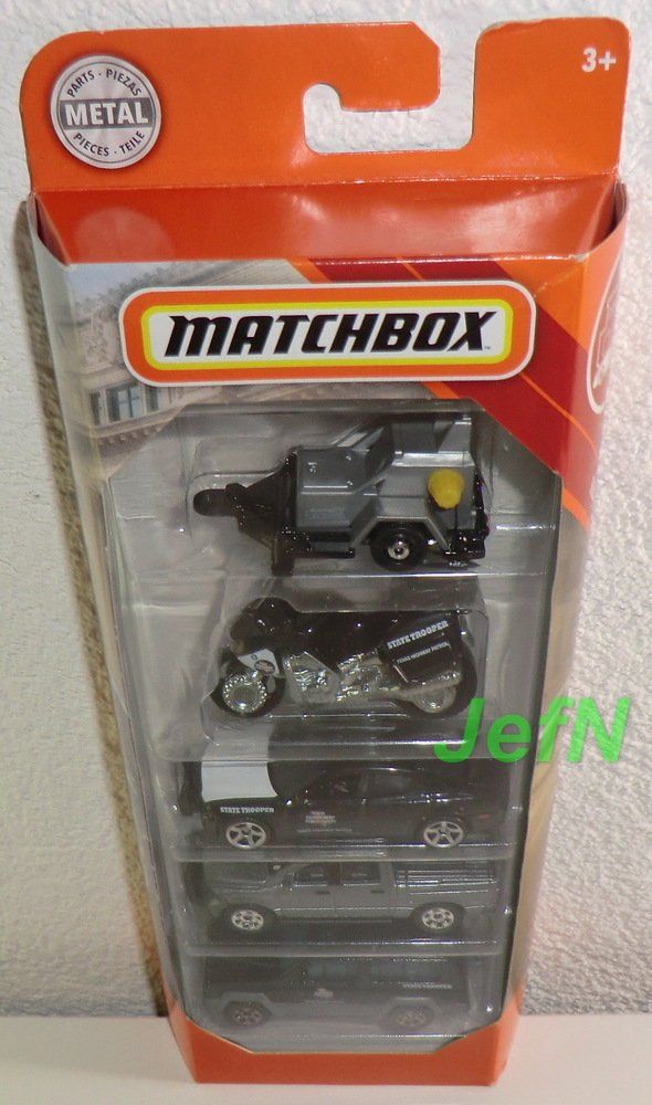 Matchbox Modellini d'auto: Matchbox 2018 Texas State Trooper 5 Pack Box Super Cool! – Nuovo e nell'imballaggio originale da Kreuzlingen venduto da JefN.