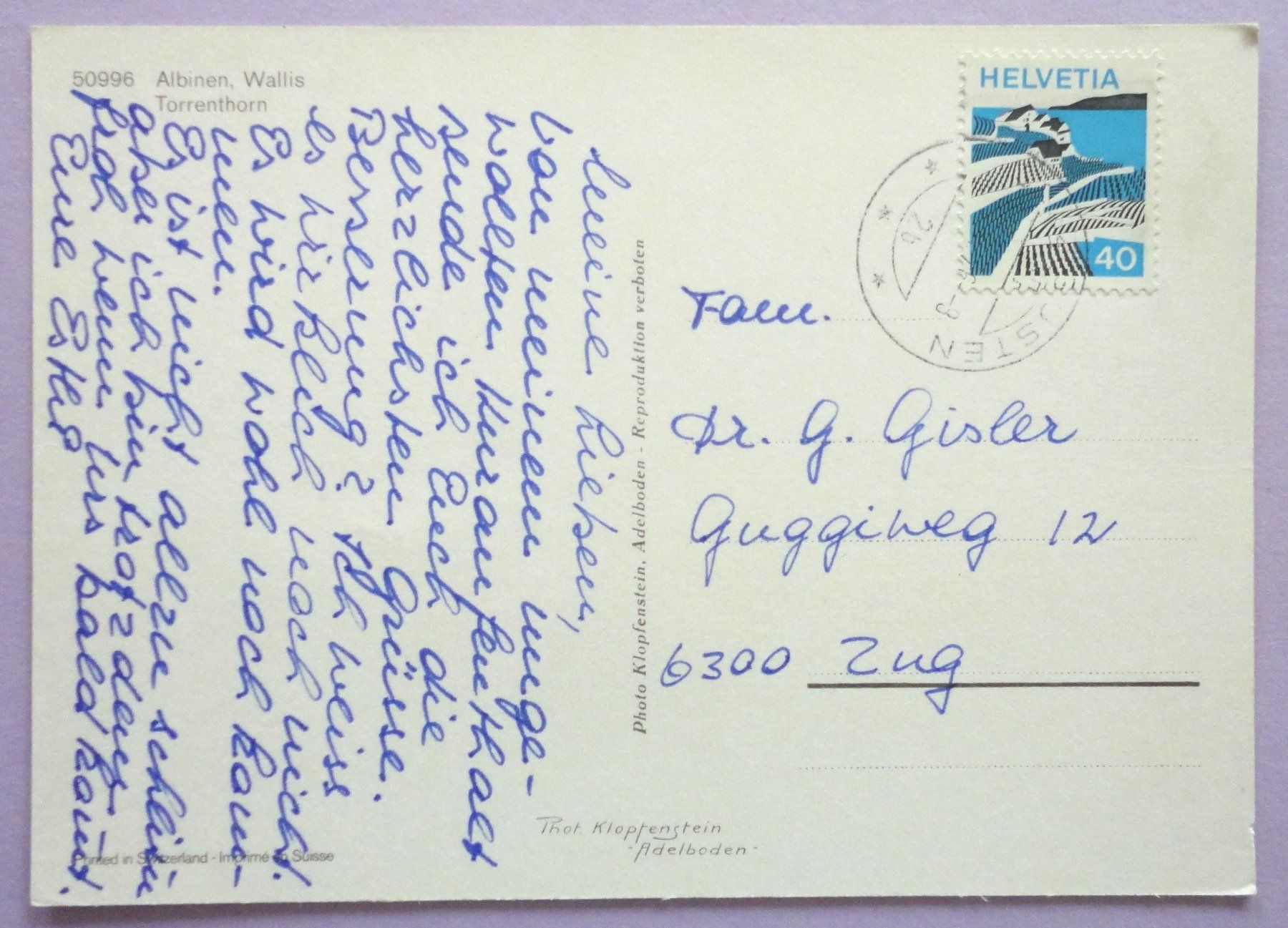 Cartoline postali: Albinen, Torrenthorn – Usato da Fétigny venduto da Billy2miny 1