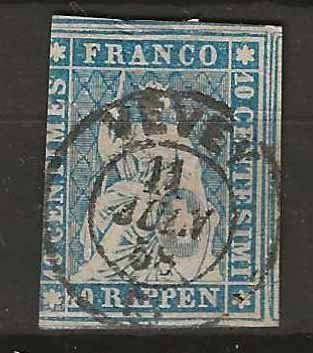 Tutti i francobolli: CH023c - Strubel no 23c obl. – Usato da Trélex venduto da Phil_Albert