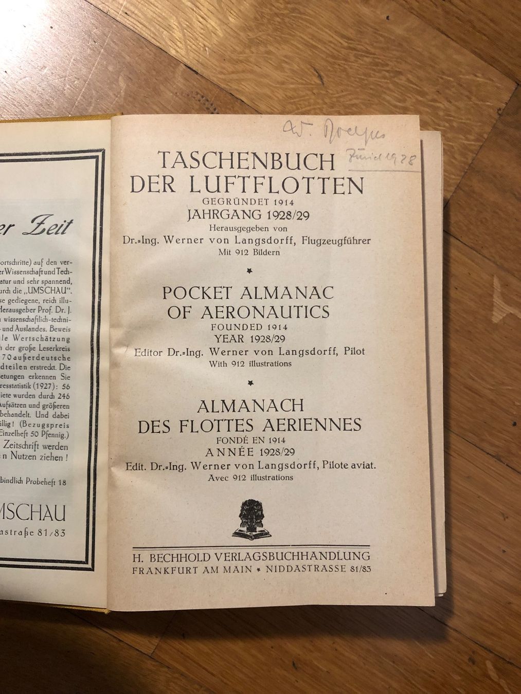 Bücher: Taschenbuch der Luftflotten 1928 – Gebraucht aus Mollis von ges_vlm6 5