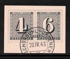 1943 Zürich Blockausschnitte W12 und W13 ʘ