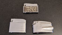 3x Vintage Feuerzeuge ca. 1970er – Ronson / Ribbon / Brother