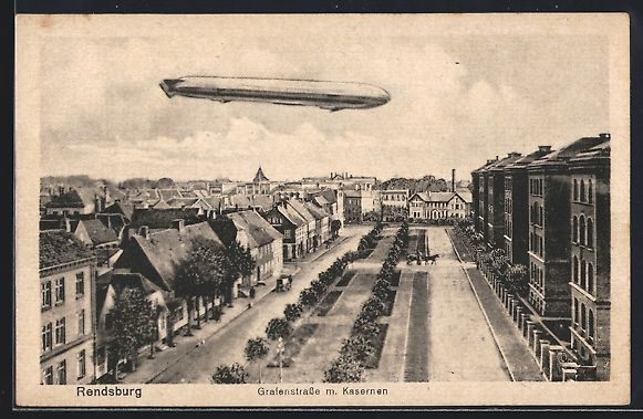 Foto & Poster: Rendsburg, Grafenstrasse mit Kaserne und – Usato da Berlin venduto da bartko-reher