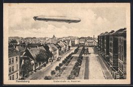 Rendsburg, Grafenstrasse mit Kaserne und