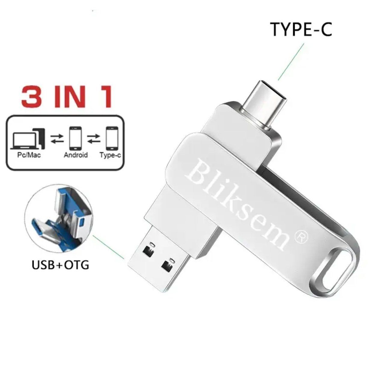 Chiavette USB: Clé USB 3 en 1 64 Gb, USB + Micro USB + Tupe-C – Nuovo e nell'imballaggio originale da Eysins venduto da pro_7lnq