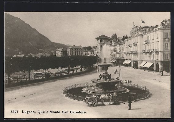 Cartoline postali: AK Lugano, Quai e Monte San Salvatore – Usato da Berlin venduto da bartko-reher