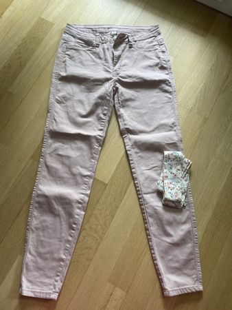 Rosa Frühlings-Hose mit Gürtel, Gr. M