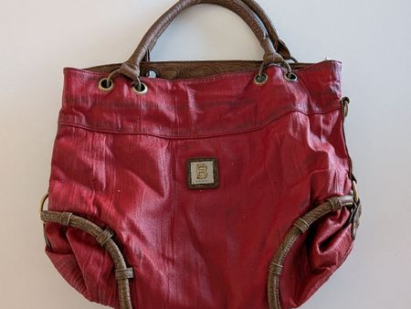 Badier Handtasche rot braun gebraucht mit Gebrauchsspuren