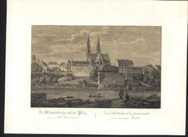 Basel Münster Tonlithographie  bei Hasler