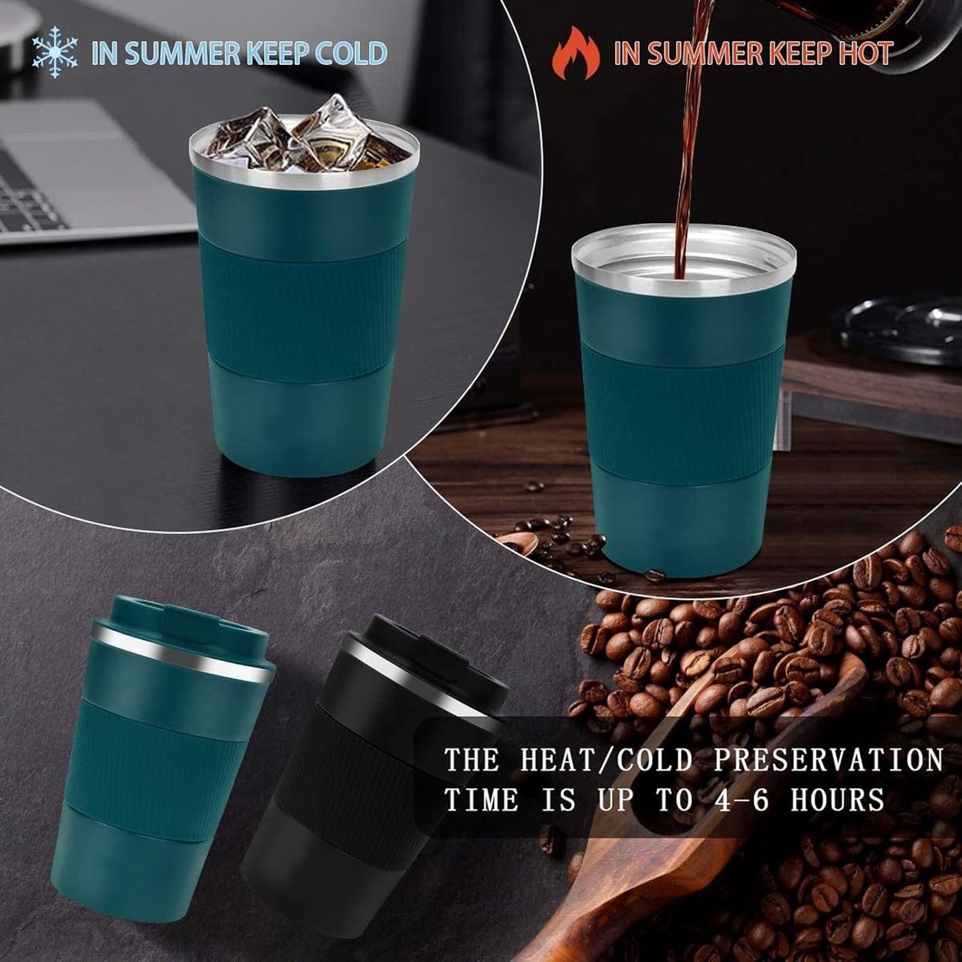 Tazze: Coffee Becher mit Auslaufsicherem Deckel thermobecher – Nuovo (secondo la descrizione) da Thun venduto da 365buy 1