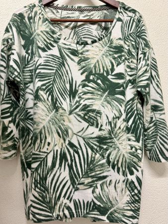 Pullover Palmenmuster mit 3/4 Ärmeln, Gr. XL🌴☀️