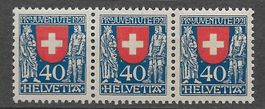1921: Pro Juventute 40 Rp.Dreierstreifen Nr.J20 **