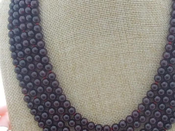 Ketten: Lua Granat Halskette Perle 46cm Collier Noeud Grenat Garnet – Neu (gemäss Beschreibung) aus Prilly von ilyria73 5