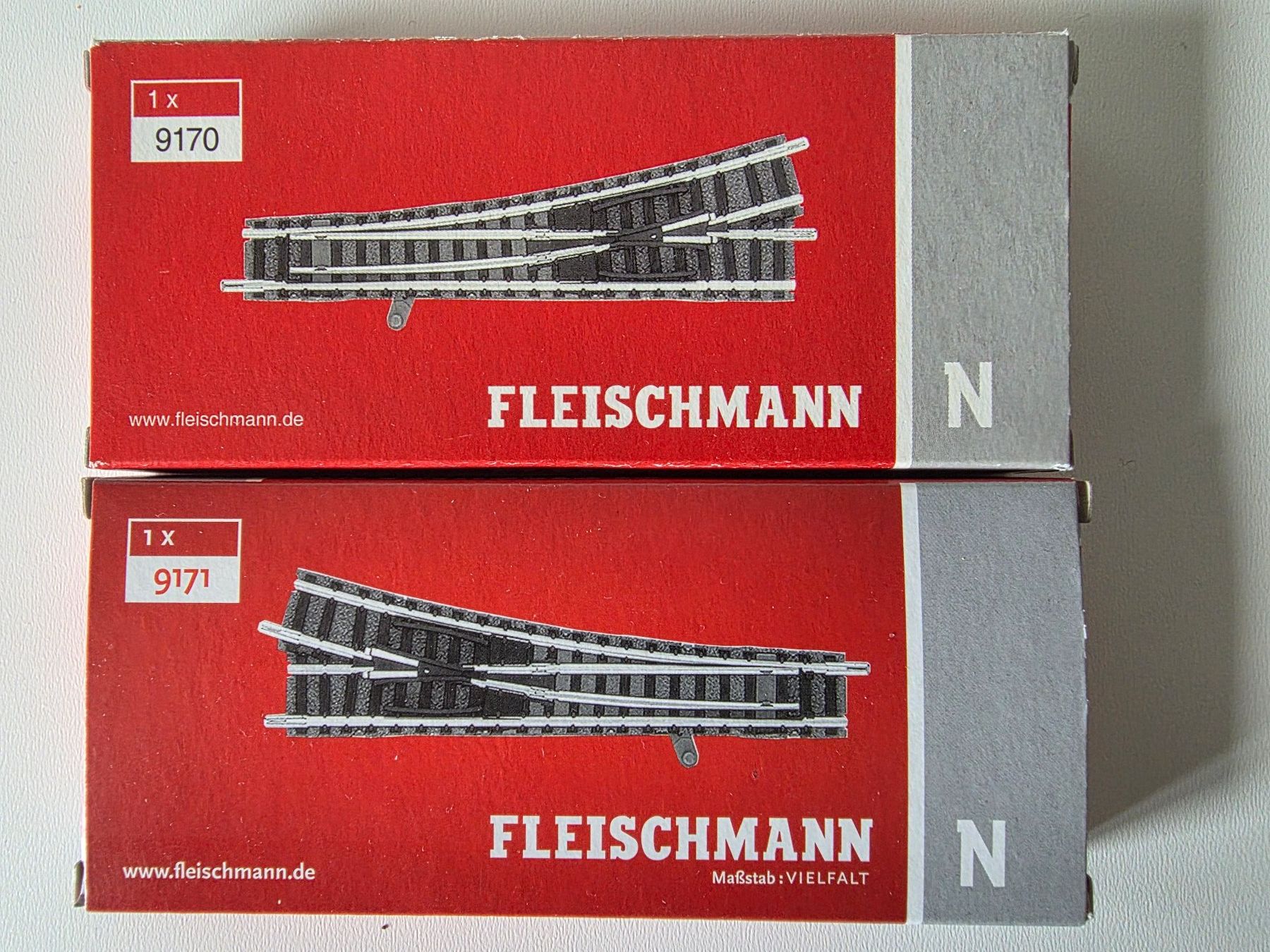 Fleischmann Modellini di ferrovie: 1 Paar Weichen 15° – Usato da Seuzach venduto da Loeckeli01