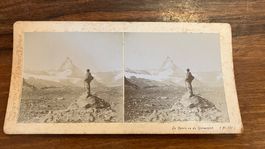 Photo stereo Foto Cervin Zermatt antik 1900 rare!